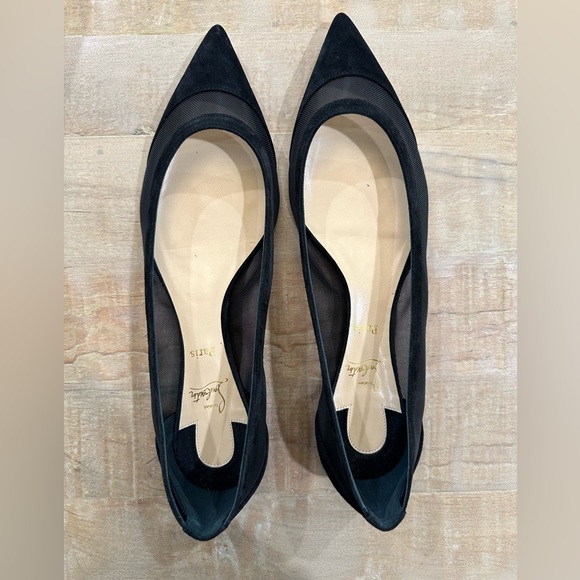 Christian Louboutin Galativi suede and mesh point toe flats shoes - Picture 10 of 16